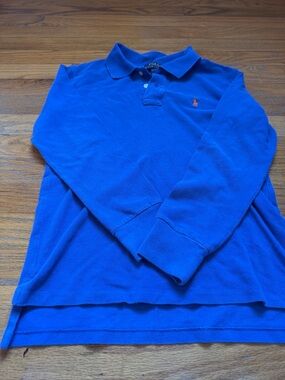 Polo by Ralph Lauren Kids Long-Sleeve Polo - Royal Blue with Orange Pony